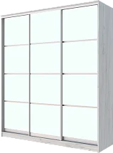 Шкаф-купе 3-х дверный с матовым стеклом с разделителем 2300 2014 620
